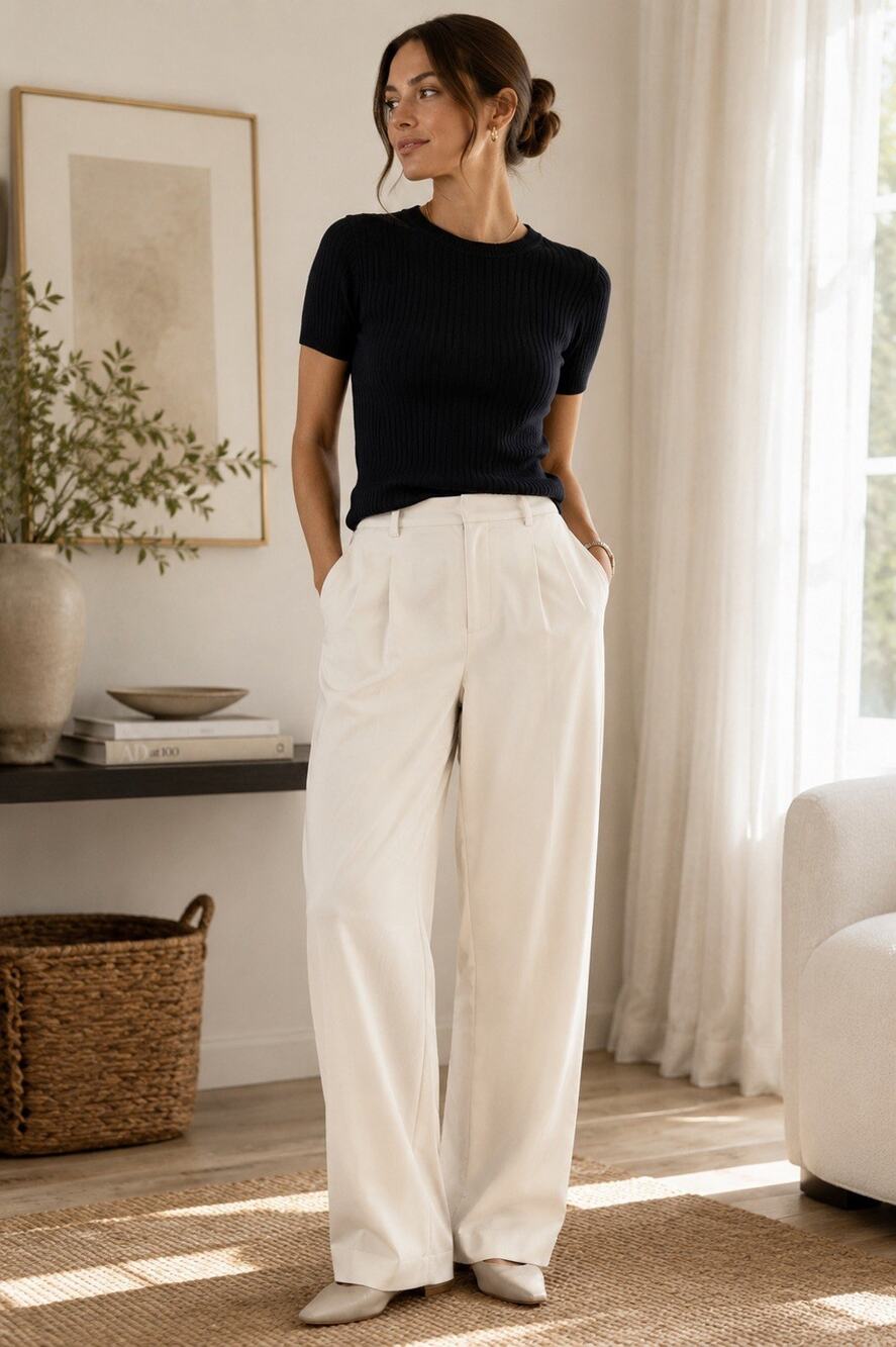 Quince Wide Leg Tailored Trousers 10 Quiet Luxury Old Money Career Office Chic - Picture 1 of 10